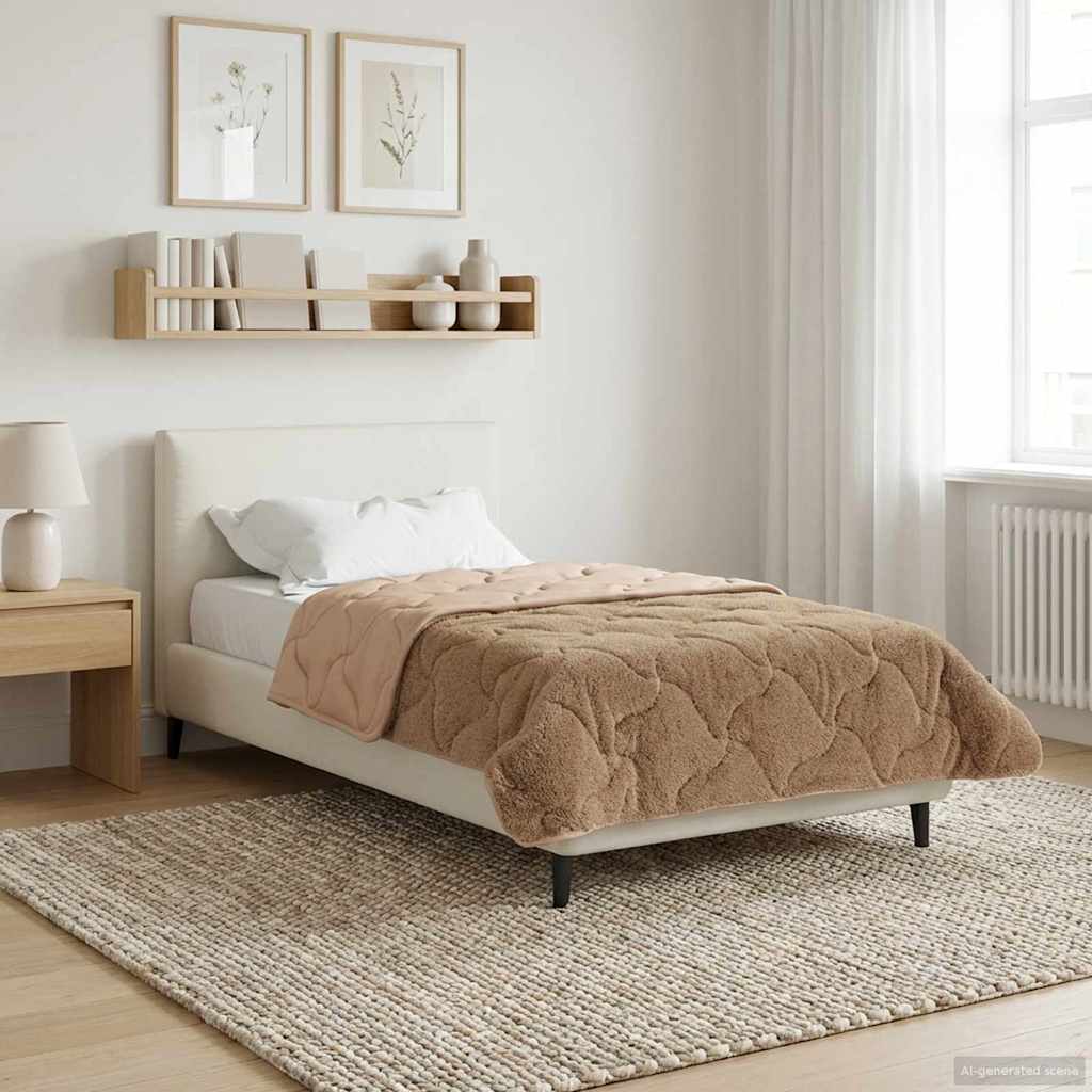 vidaXL Winter Dekbed Gekwilt Lichtgrijs 135 x 200 cm