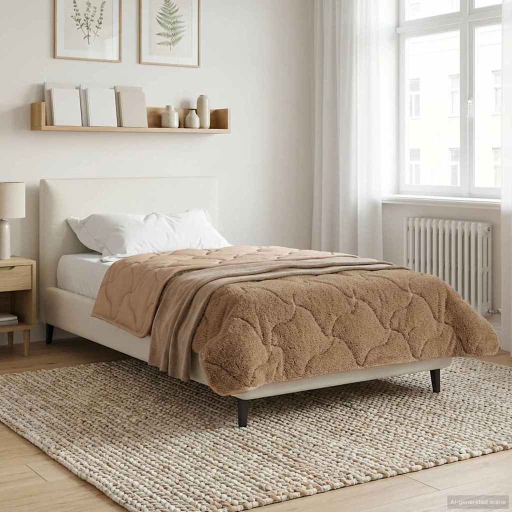 vidaXL Winter Dekbed Gekwilt Lichtgrijs 135 x 200 cm
