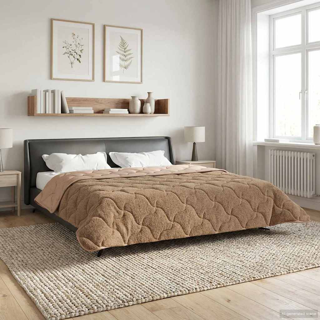 vidaXL Winter Dekbed Gekwilt Lichtgrijs 135 x 200 cm