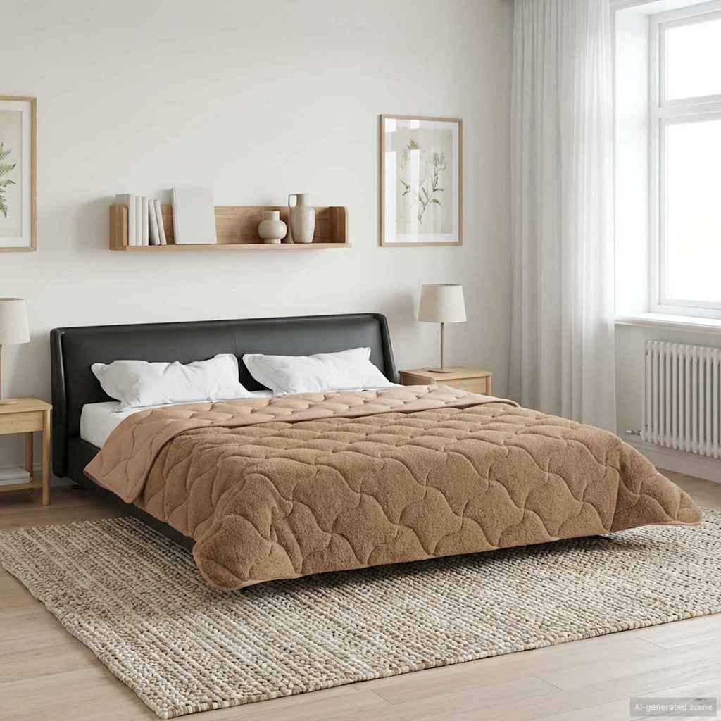 vidaXL Winter Dekbed Gekwilt Lichtgrijs 135 x 200 cm