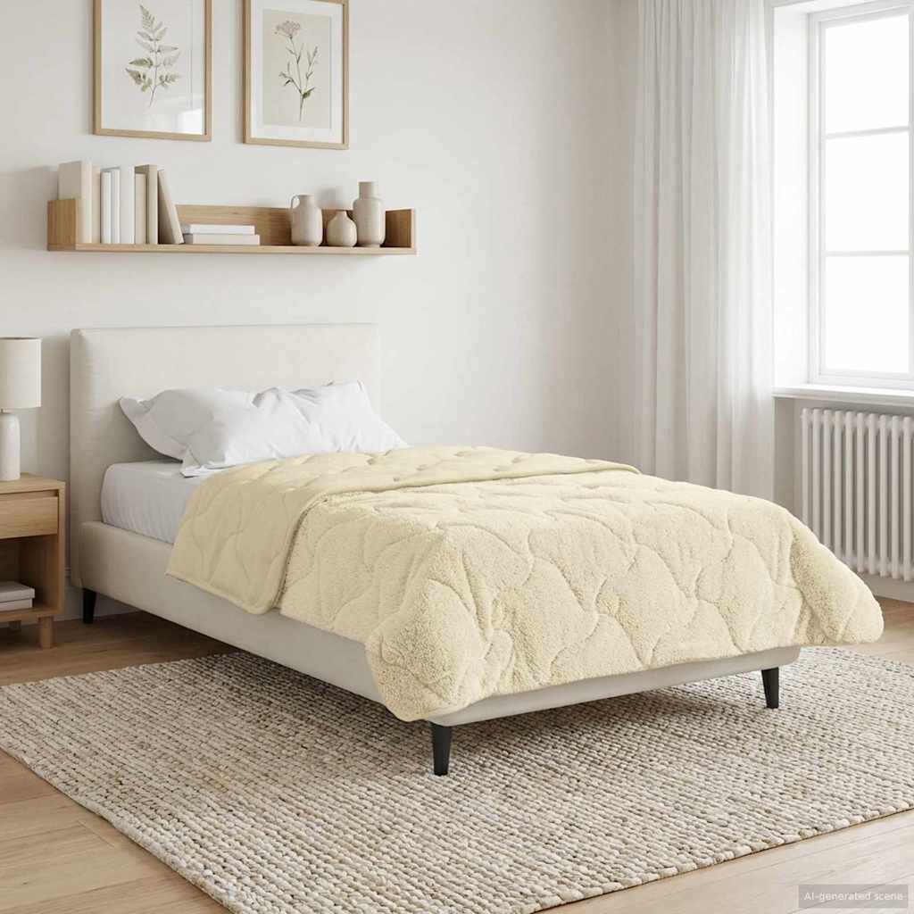 vidaXL Winter Dekbed Gekwilt Lichtgrijs 135 x 200 cm