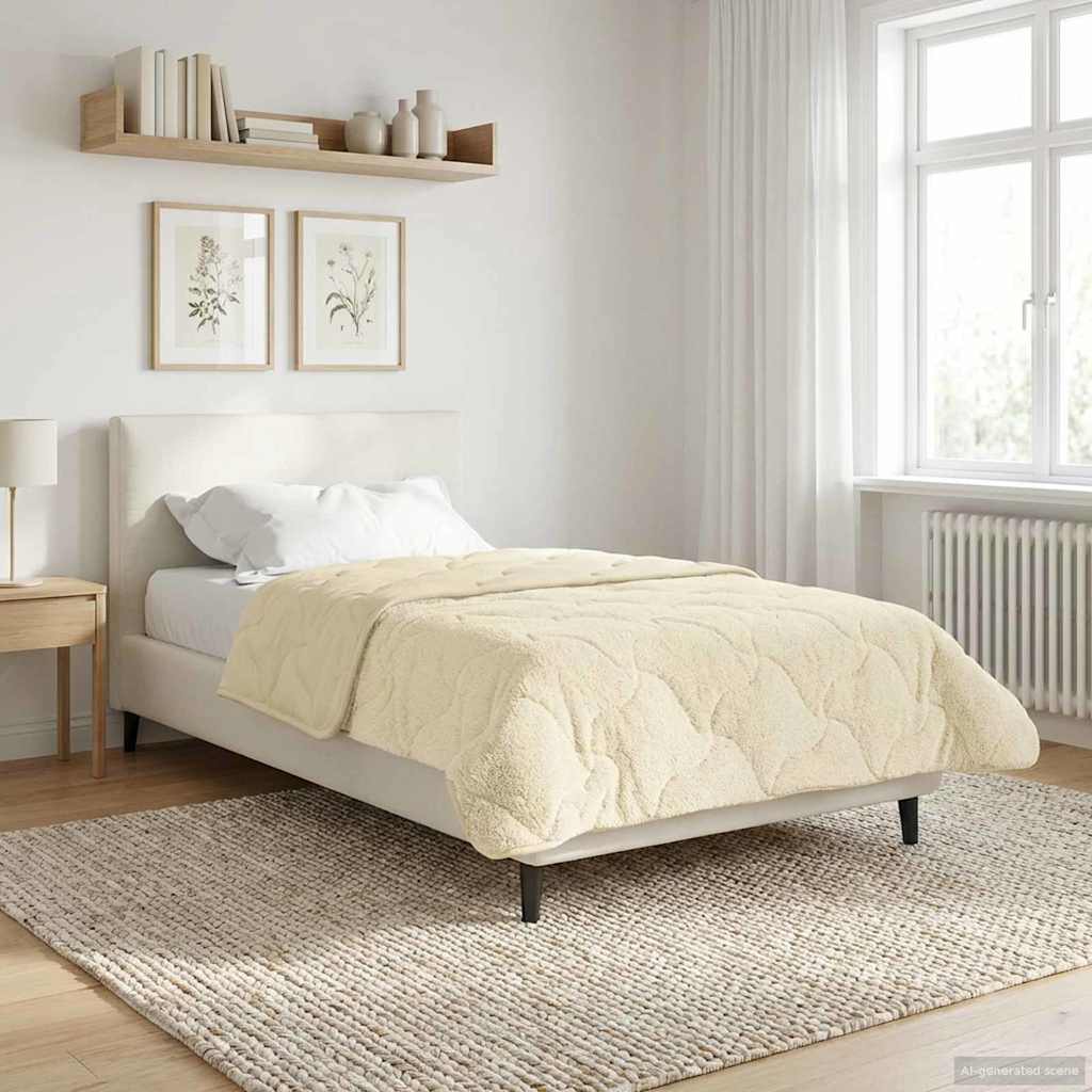 vidaXL Winter Dekbed Gekwilt Lichtgrijs 135 x 200 cm