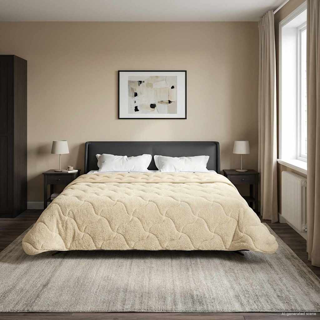 vidaXL Winter Dekbed Gekwilt Lichtgrijs 135 x 200 cm