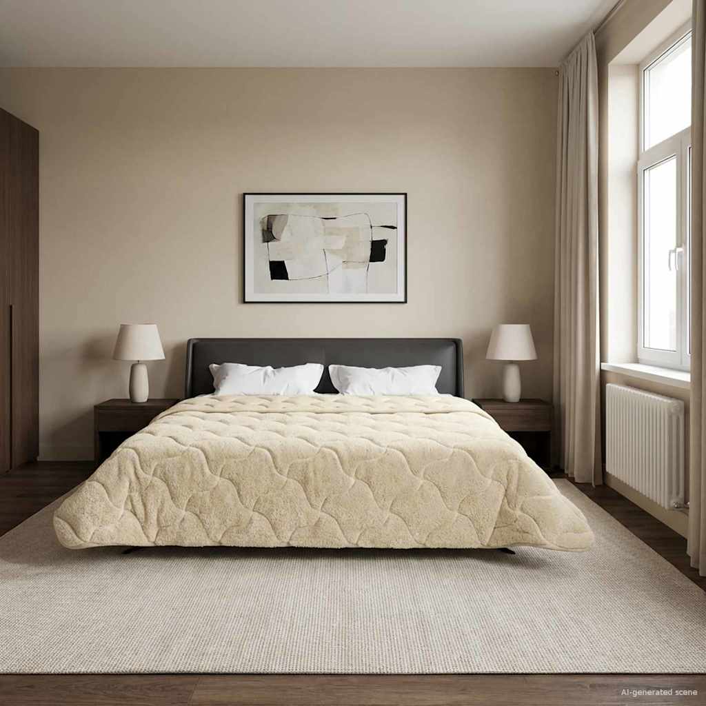 vidaXL Winter Dekbed Gekwilt Lichtgrijs 135 x 200 cm