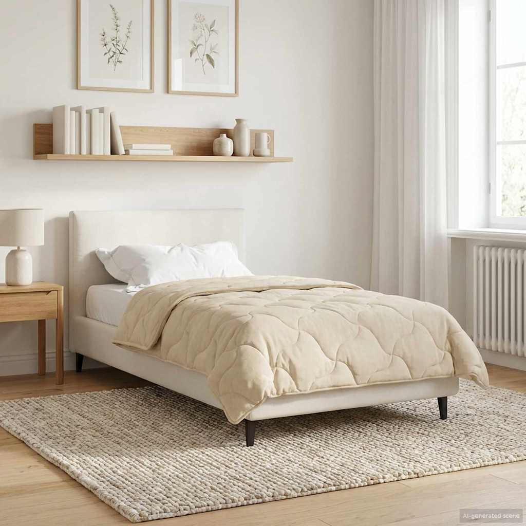 vidaXL Winter Dekbed Gekwilt Lichtgrijs 135 x 200 cm