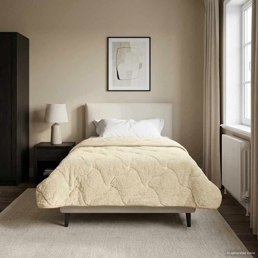 vidaXL Winter Dekbed Gekwilt Lichtgrijs 135 x 200 cm