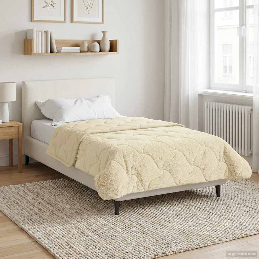 vidaXL Winter Dekbed Gekwilt Lichtgrijs 135 x 200 cm