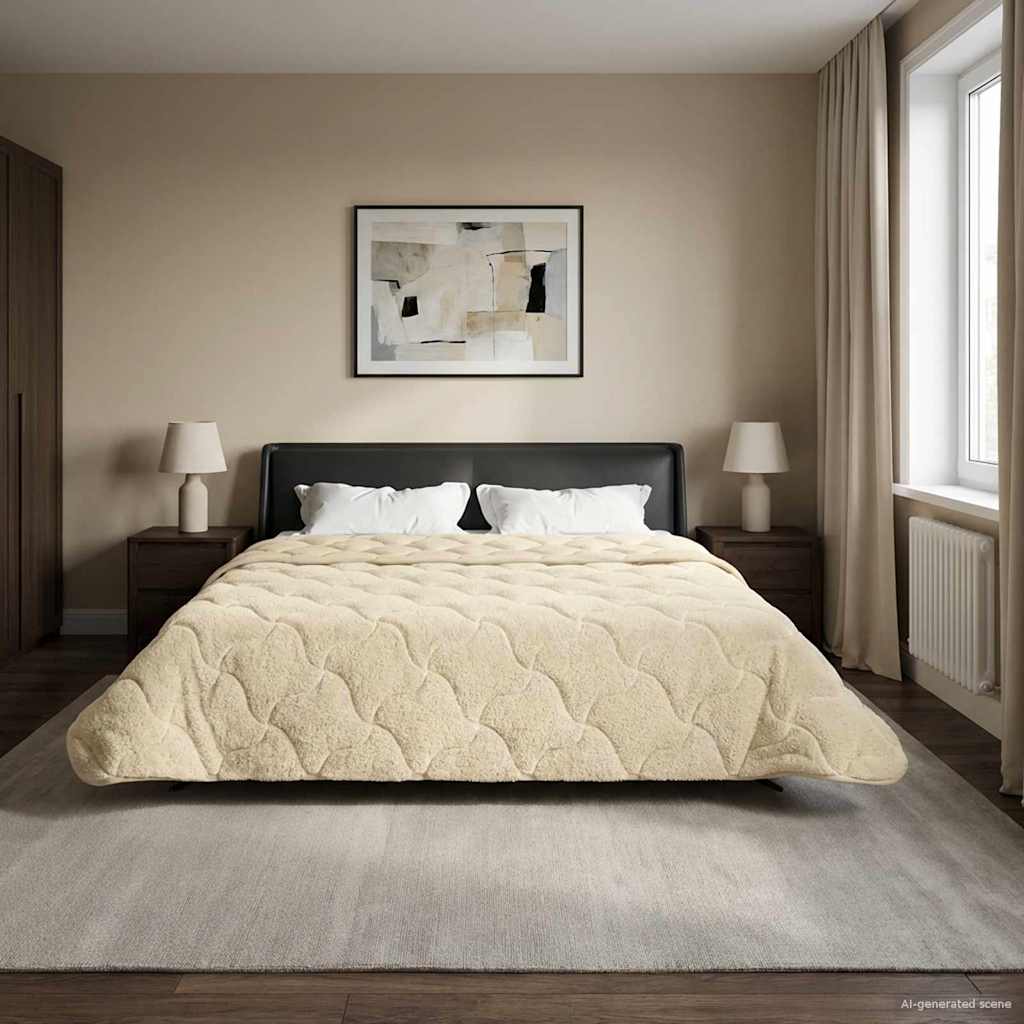 vidaXL Winter Dekbed Gekwilt Lichtgrijs 135 x 200 cm