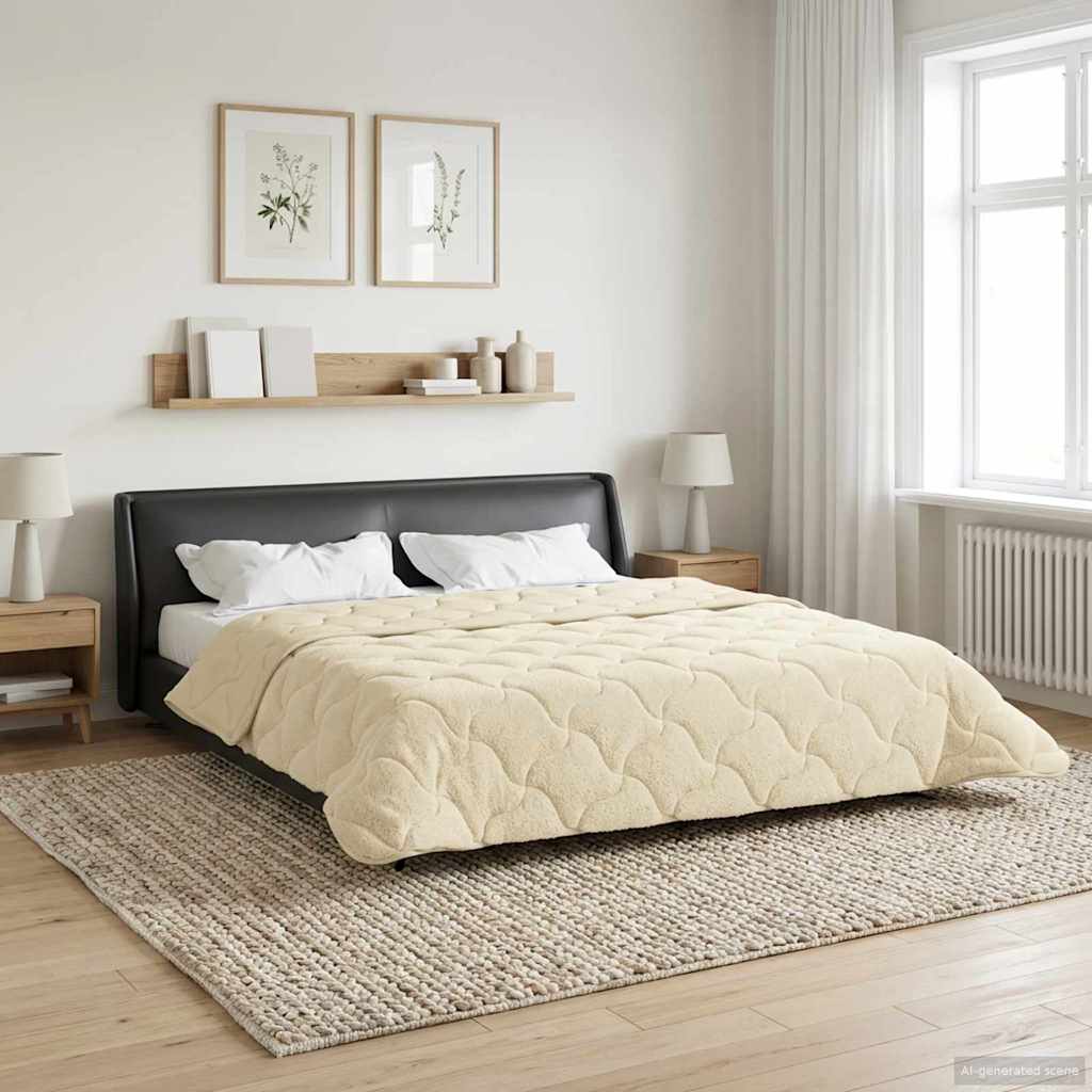 vidaXL Winter Dekbed Gekwilt Lichtgrijs 135 x 200 cm