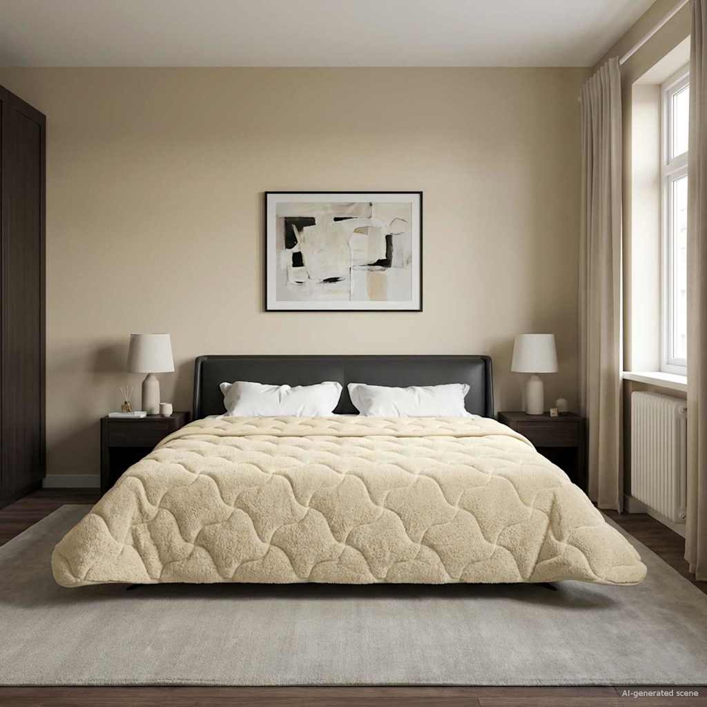 vidaXL Winter Dekbed Gekwilt Lichtgrijs 135 x 200 cm