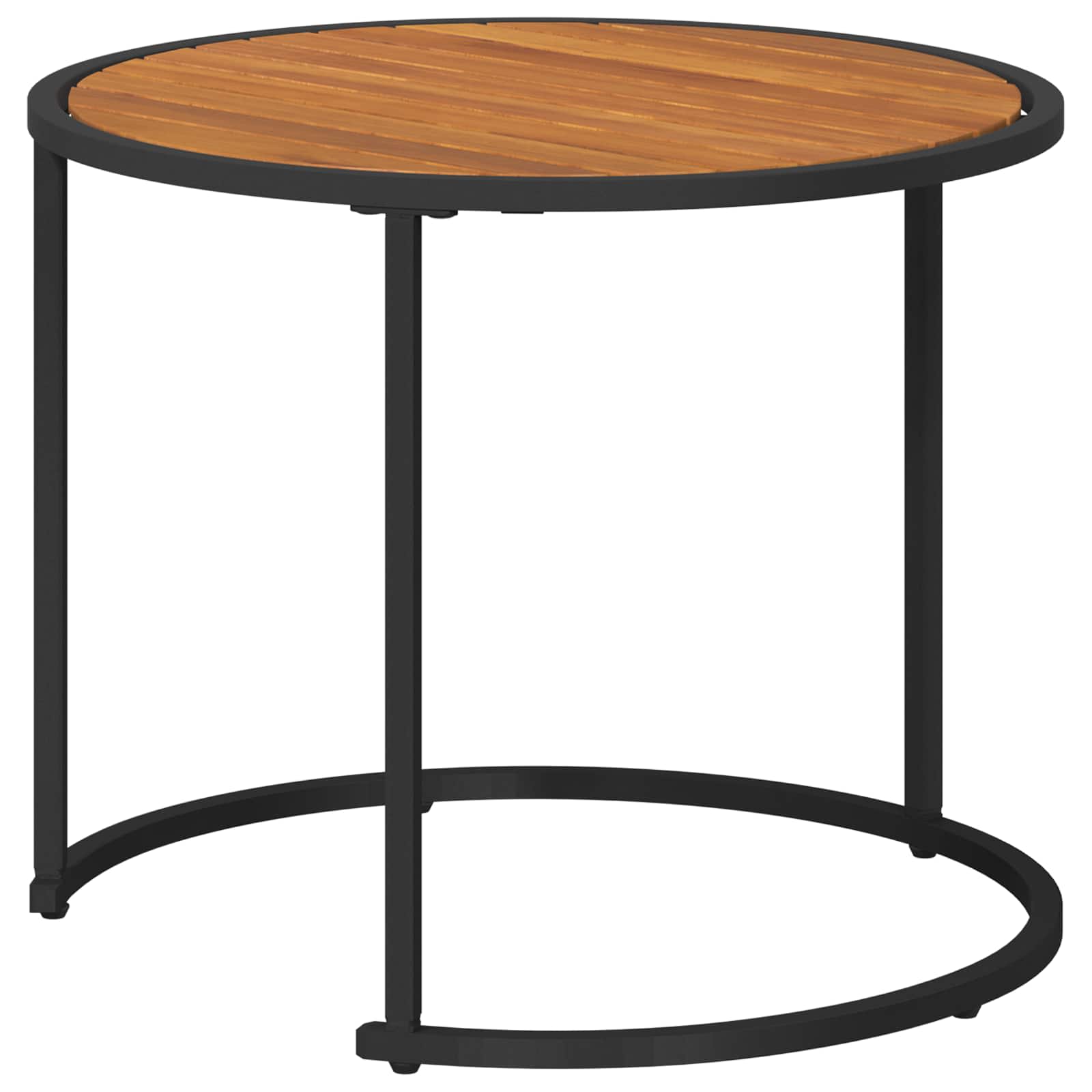 vidaXL Koffietafel Set 2 pcs Naturel en Zwart Massief Acaciahout