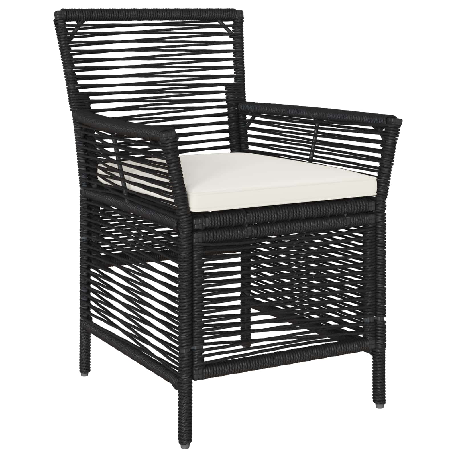 vidaXL Buitenstoel met kussen 4 pcs Grijs en Donkergrijs poly rattan