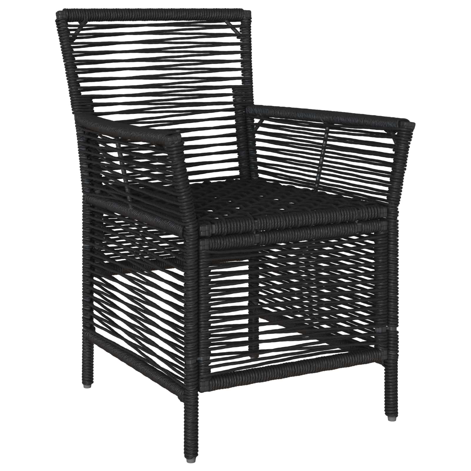 vidaXL Buitenstoel met kussen 4 pcs Grijs en Donkergrijs poly rattan