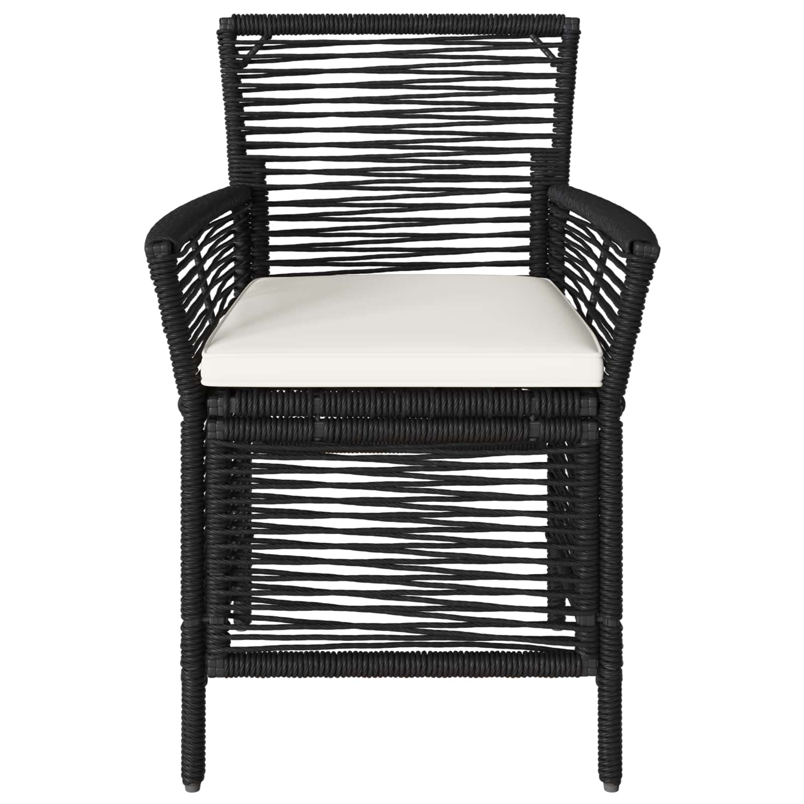 vidaXL Buitenstoel met kussen 4 pcs Grijs en Donkergrijs poly rattan