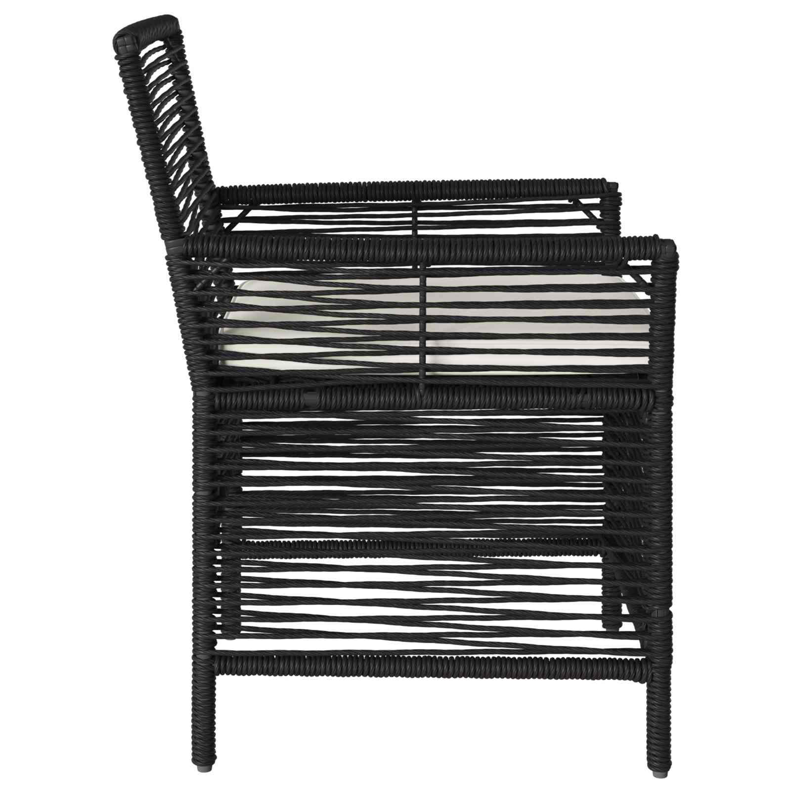vidaXL Buitenstoel met kussen 4 pcs Grijs en Donkergrijs poly rattan