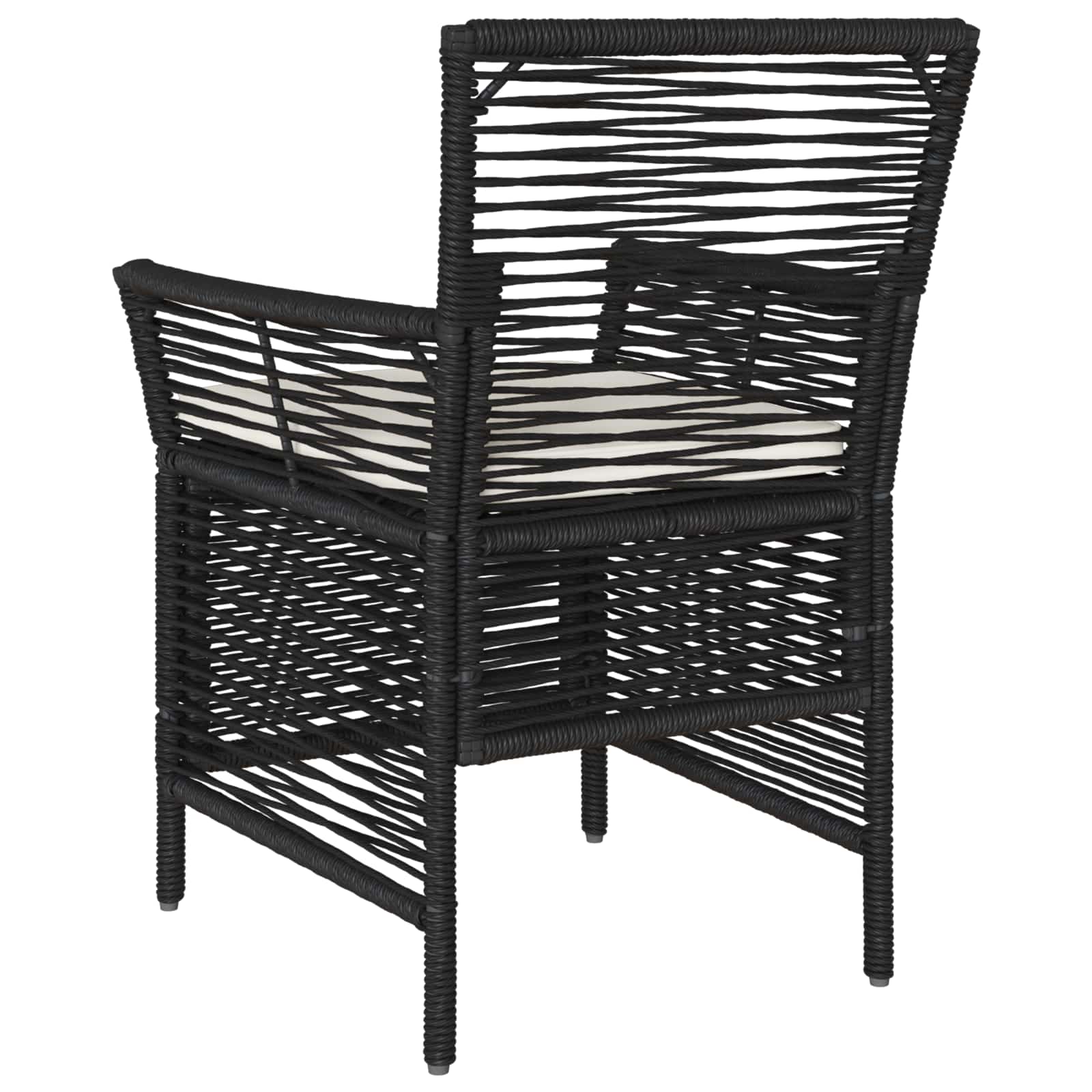 vidaXL Buitenstoel met kussen 4 pcs Grijs en Donkergrijs poly rattan