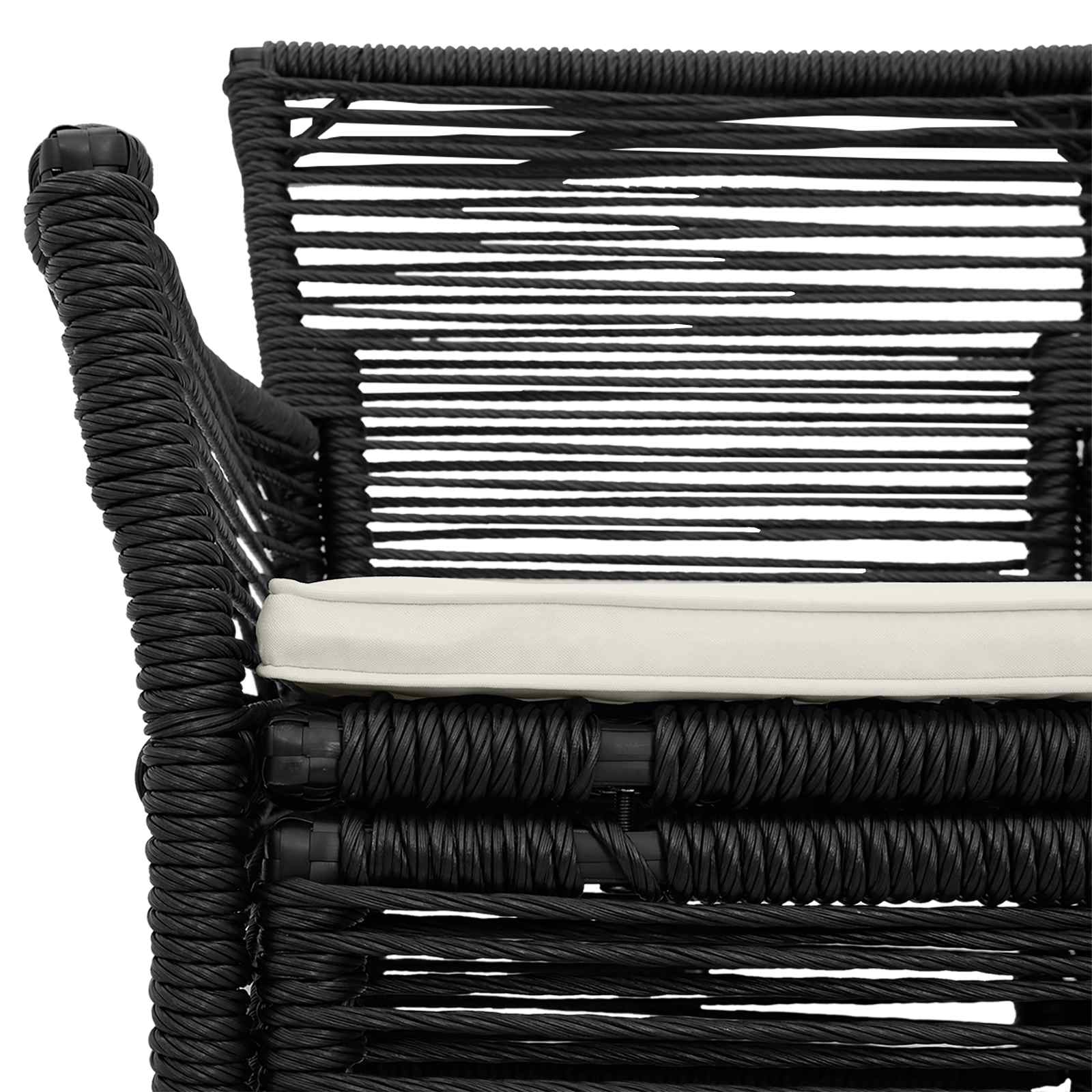 vidaXL Buitenstoel met kussen 4 pcs Grijs en Donkergrijs poly rattan