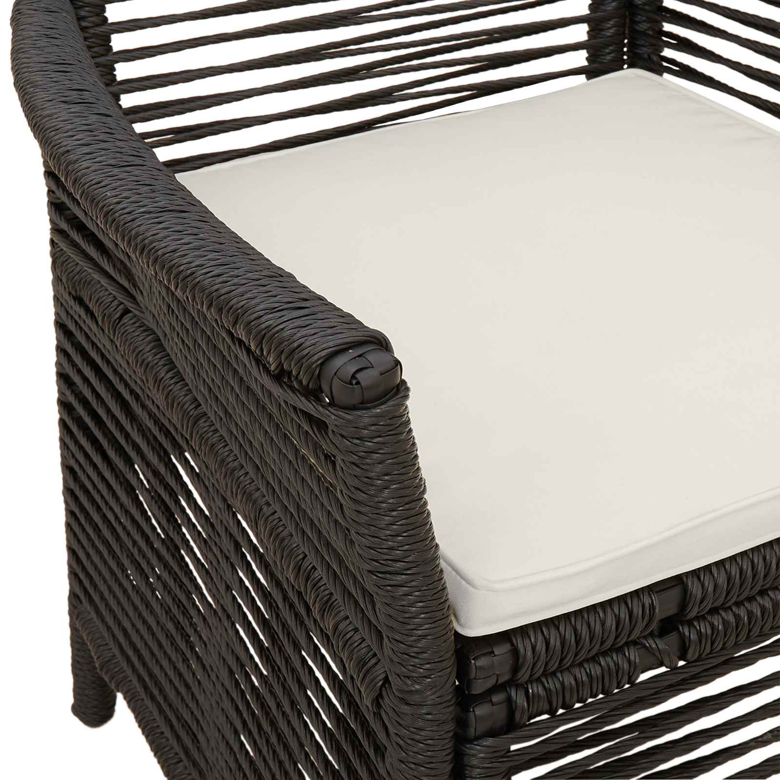 vidaXL Buitenstoel met kussen 4 pcs Grijs en Donkergrijs poly rattan