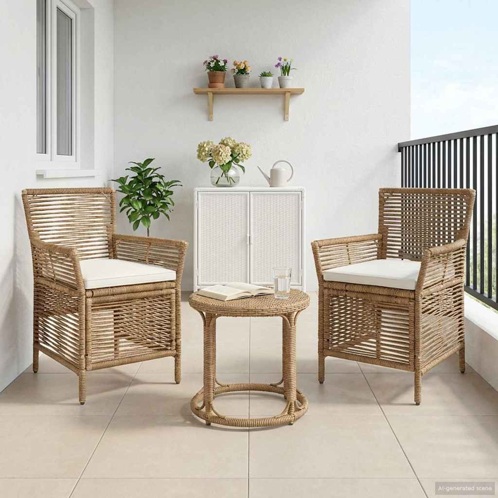 vidaXL Buitenstoel met kussen 4 pcs Grijs en Donkergrijs poly rattan