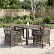 vidaXL Buitenstoel met kussen 4 pcs Grijs en Donkergrijs poly rattan