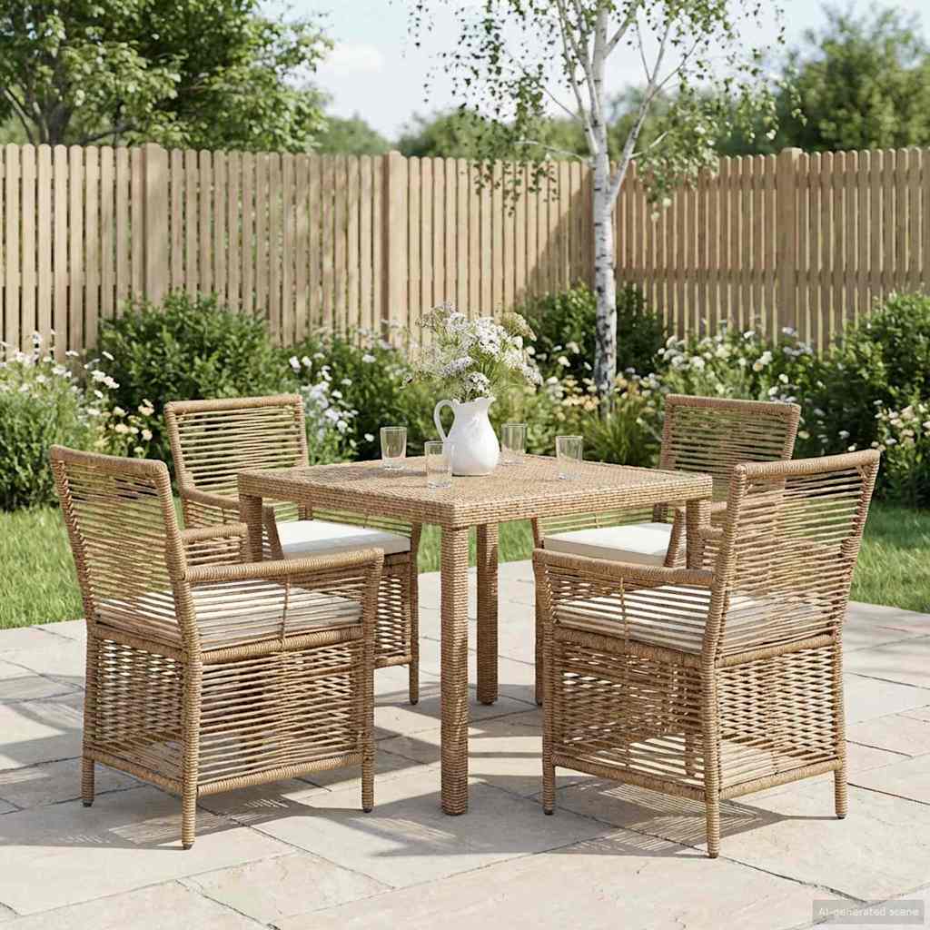 vidaXL Buitenstoel met kussen 4 pcs Grijs en Donkergrijs poly rattan