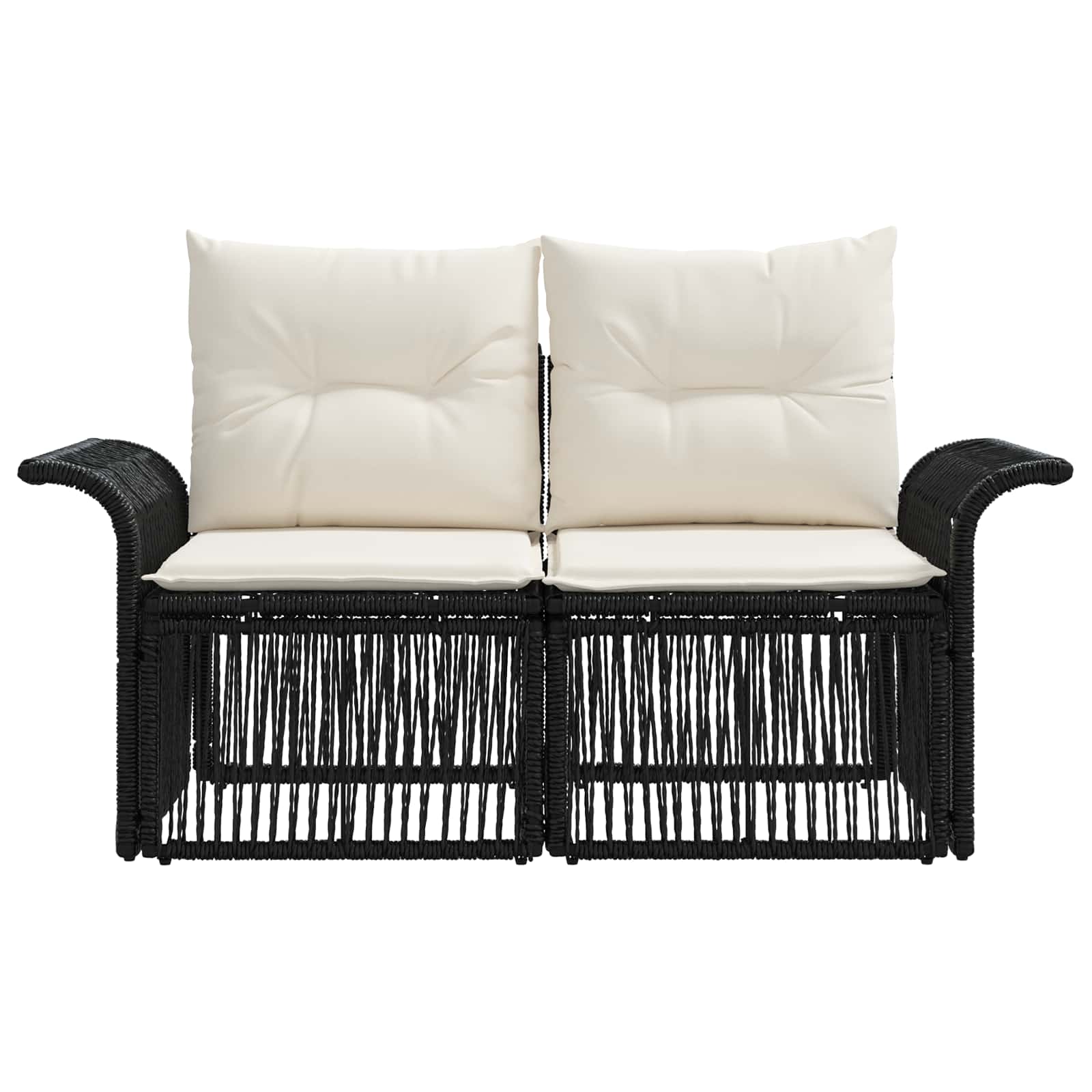 vidaXL Tuinbank 2-Aantal zitplaatsen Zwart poly rattan