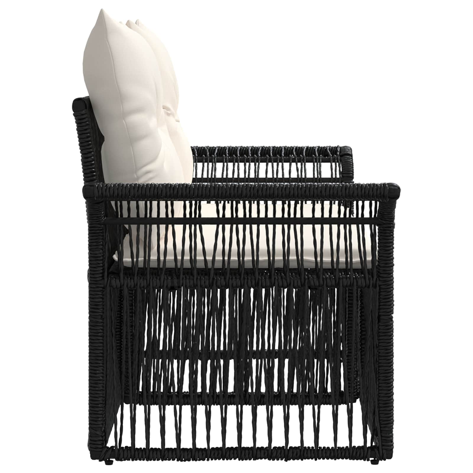 vidaXL Tuinbank 2-Aantal zitplaatsen Zwart poly rattan