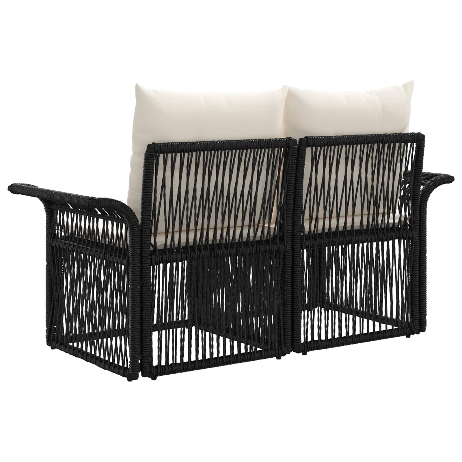 vidaXL Tuinbank 2-Aantal zitplaatsen Zwart poly rattan