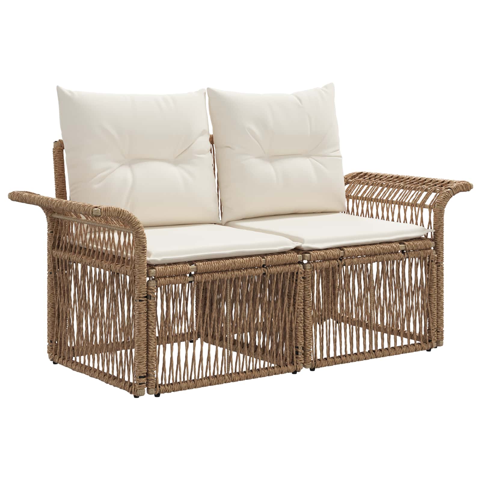vidaXL Tuinbank 2-Aantal zitplaatsen Zwart poly rattan