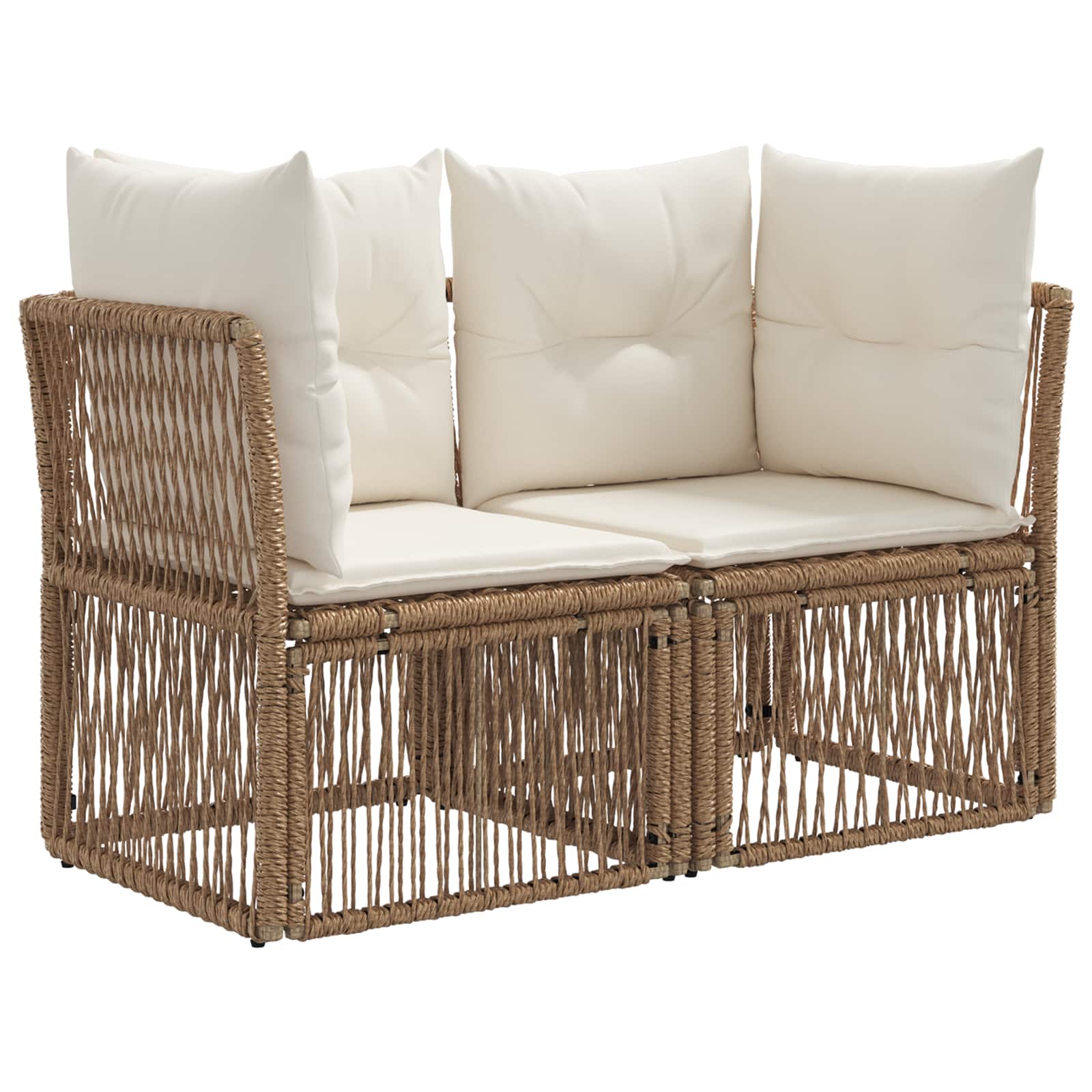 vidaXL Tuinbank 2-Aantal zitplaatsen Zwart poly rattan