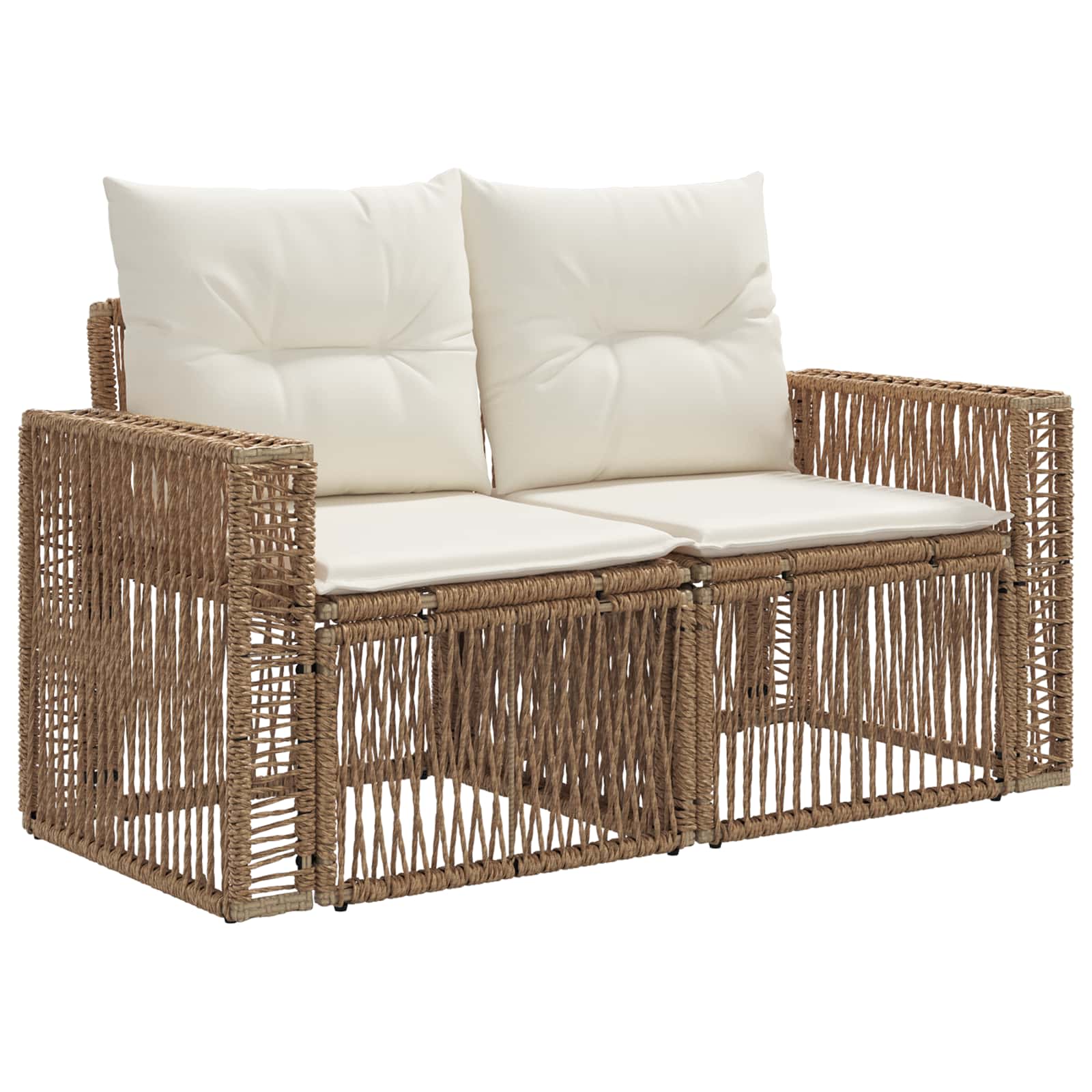 vidaXL Tuinbank 2-Aantal zitplaatsen Zwart poly rattan