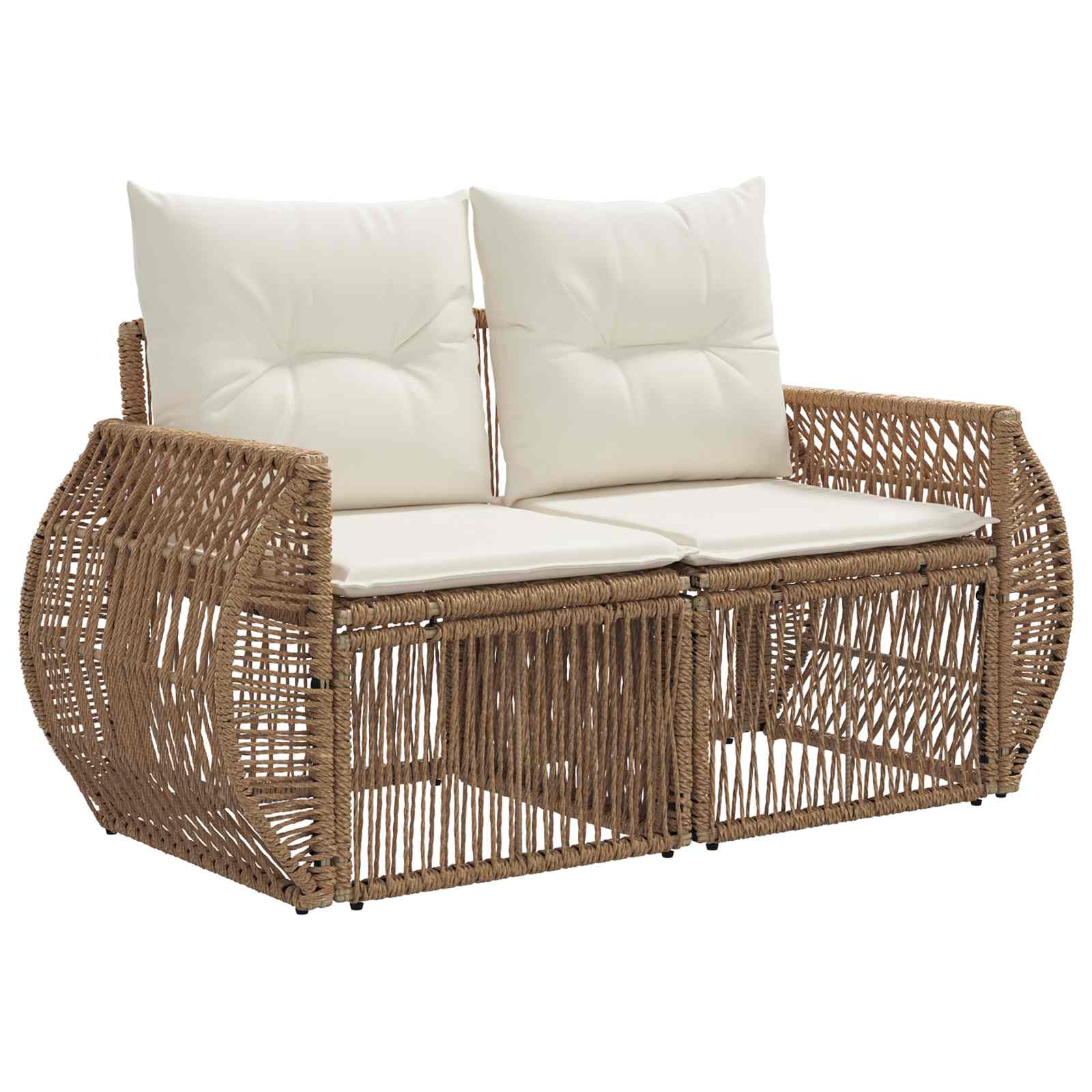 vidaXL Tuinbank 2-Aantal zitplaatsen Zwart poly rattan