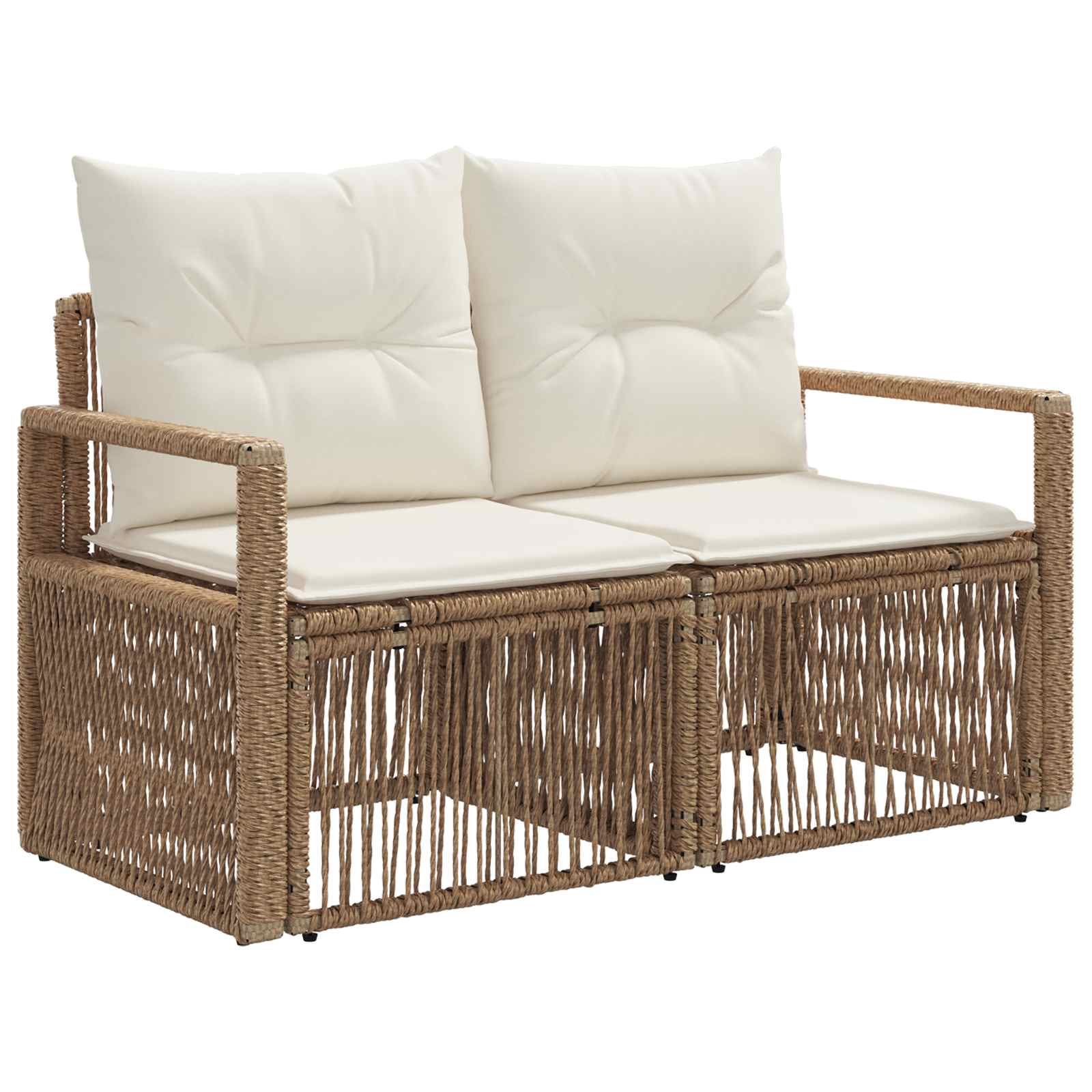 vidaXL Tuinbank 2-Aantal zitplaatsen Zwart poly rattan