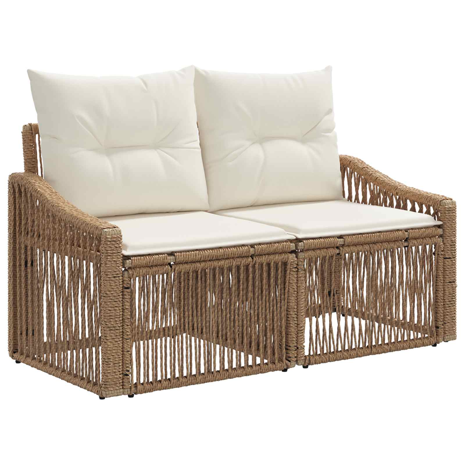 vidaXL Tuinbank 2-Aantal zitplaatsen Zwart poly rattan