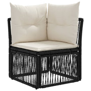 vidaXL Hoeksofa eenheid Zwart poly rattan
