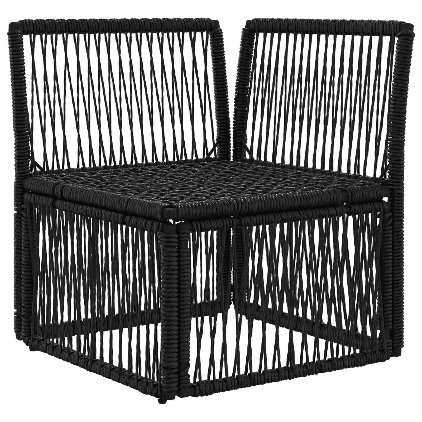 vidaXL Hoeksofa eenheid Zwart poly rattan
