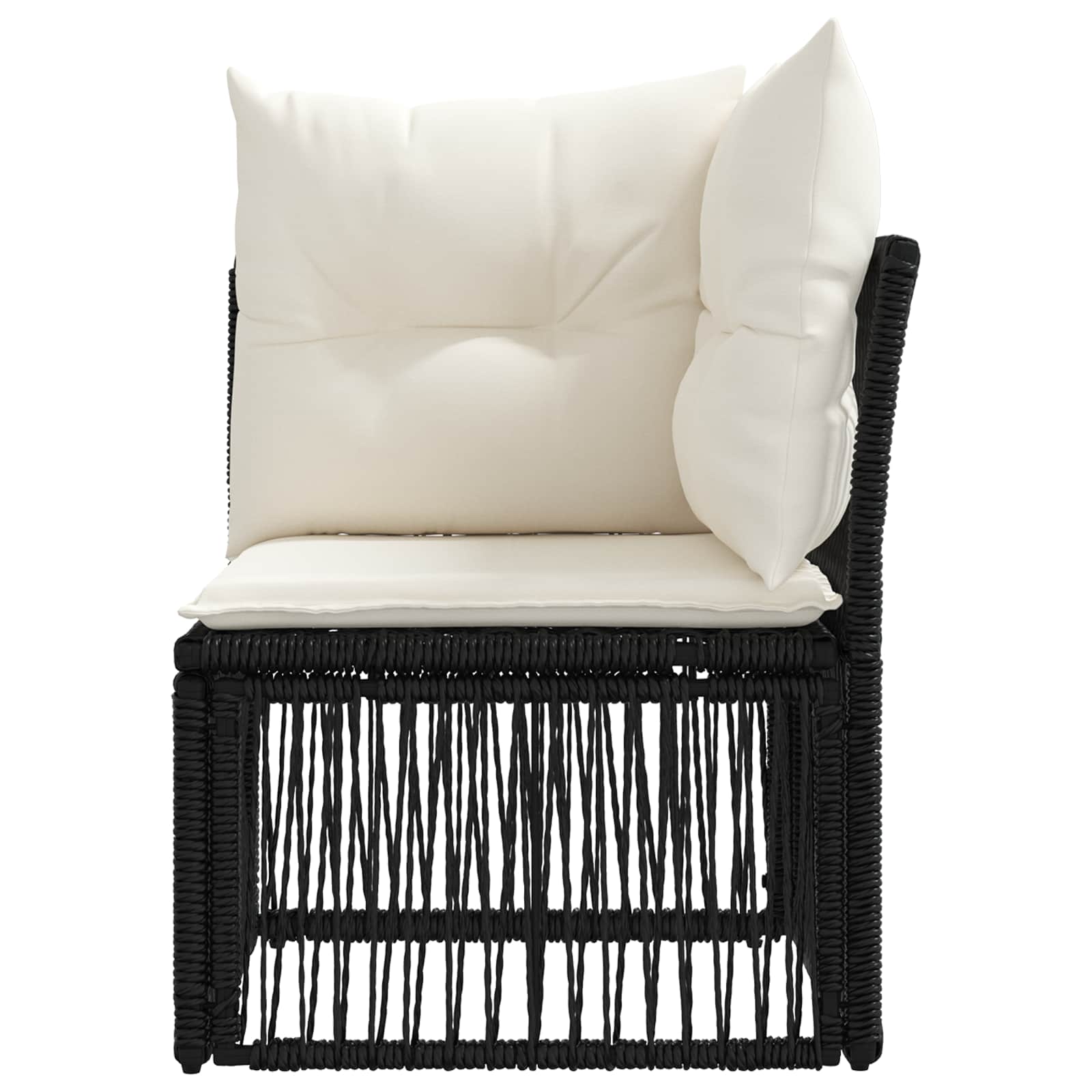 vidaXL Hoeksofa eenheid Zwart poly rattan