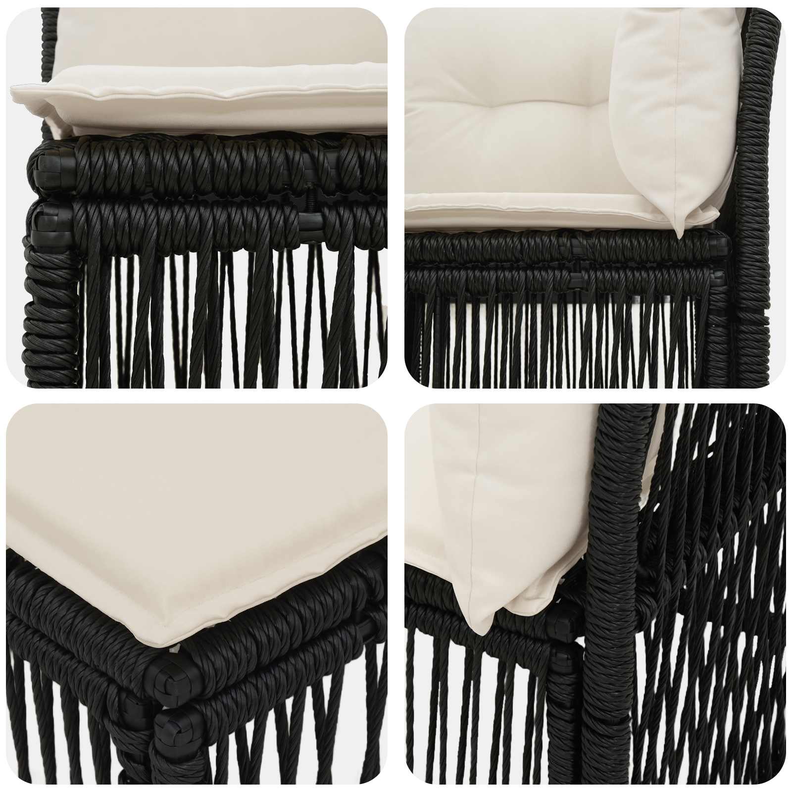 vidaXL Hoeksofa eenheid Zwart poly rattan