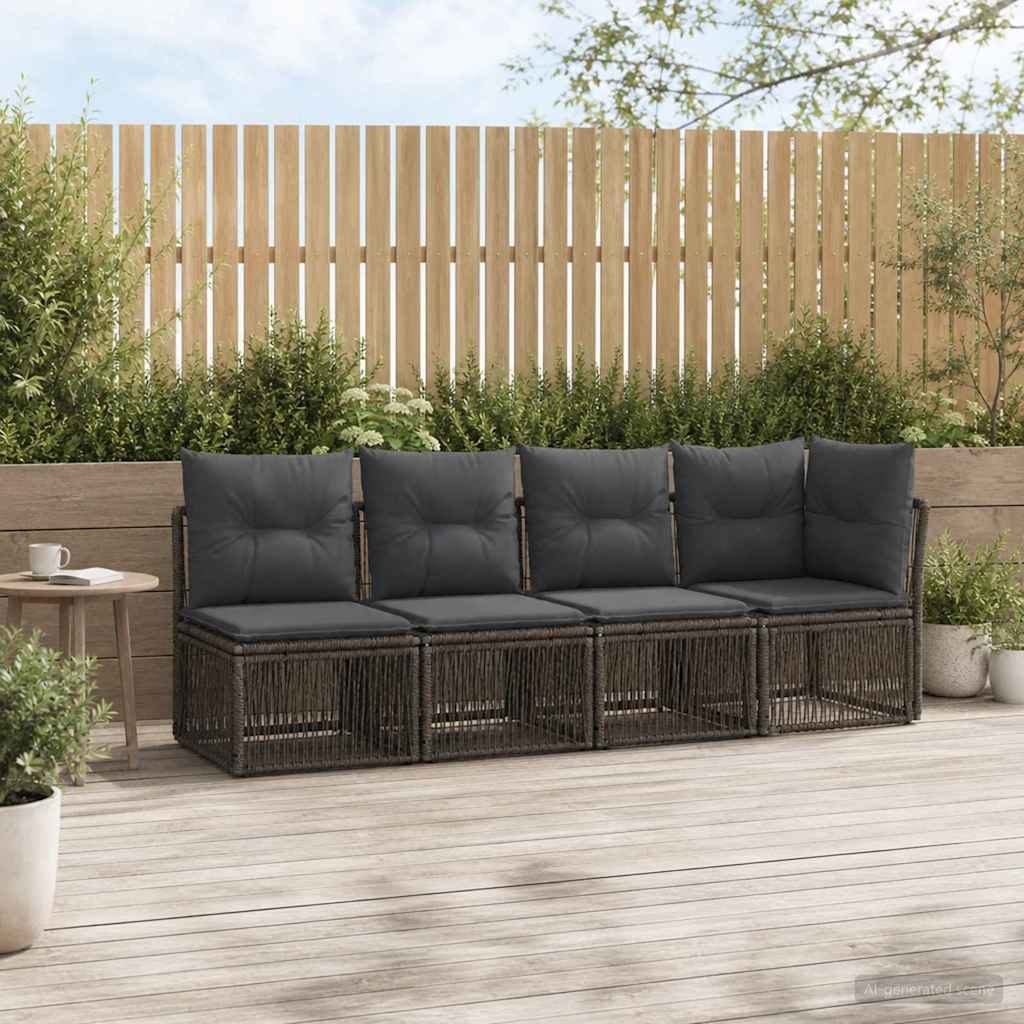 vidaXL Hoeksofa eenheid Zwart poly rattan