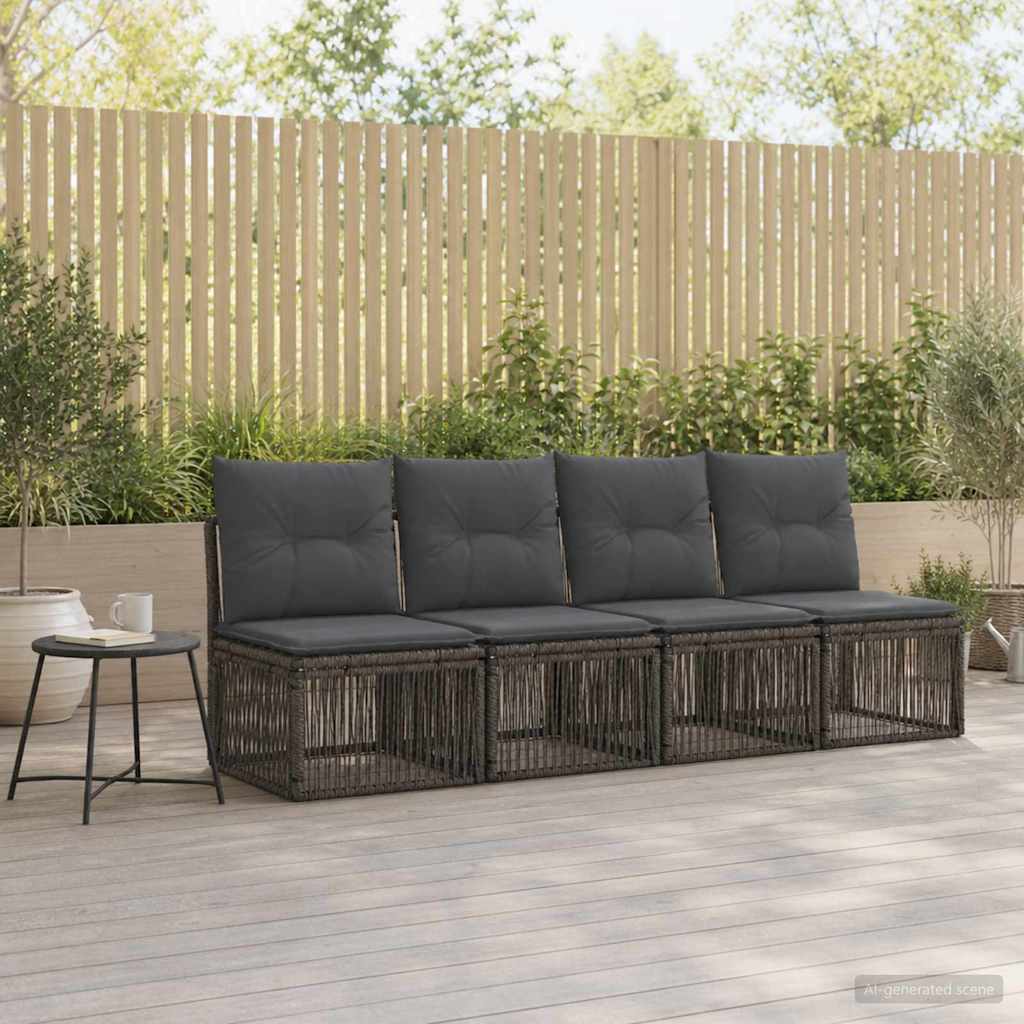 vidaXL Hoeksofa eenheid Zwart poly rattan