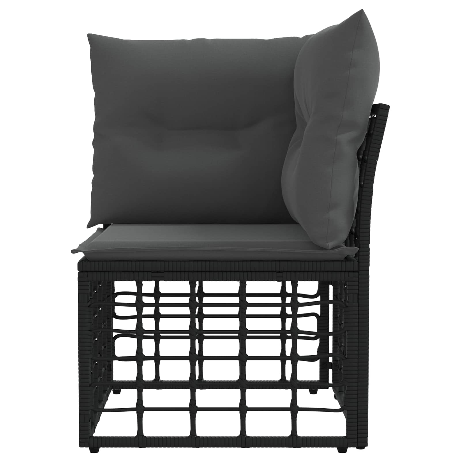 vidaXL Modulaire Outdoor Hoek Sofa Eenheid Zwart poly rattan
