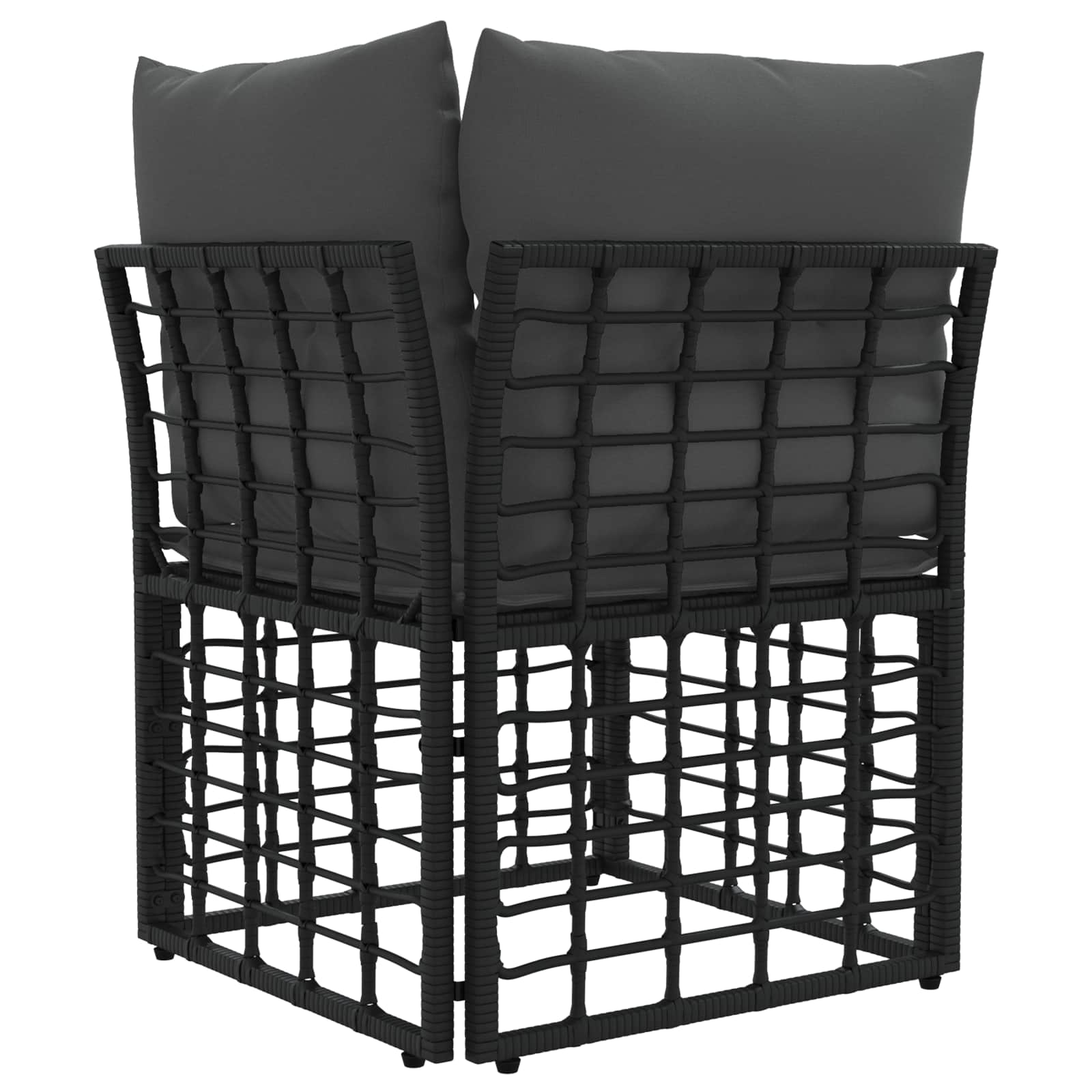vidaXL Modulaire Outdoor Hoek Sofa Eenheid Zwart poly rattan