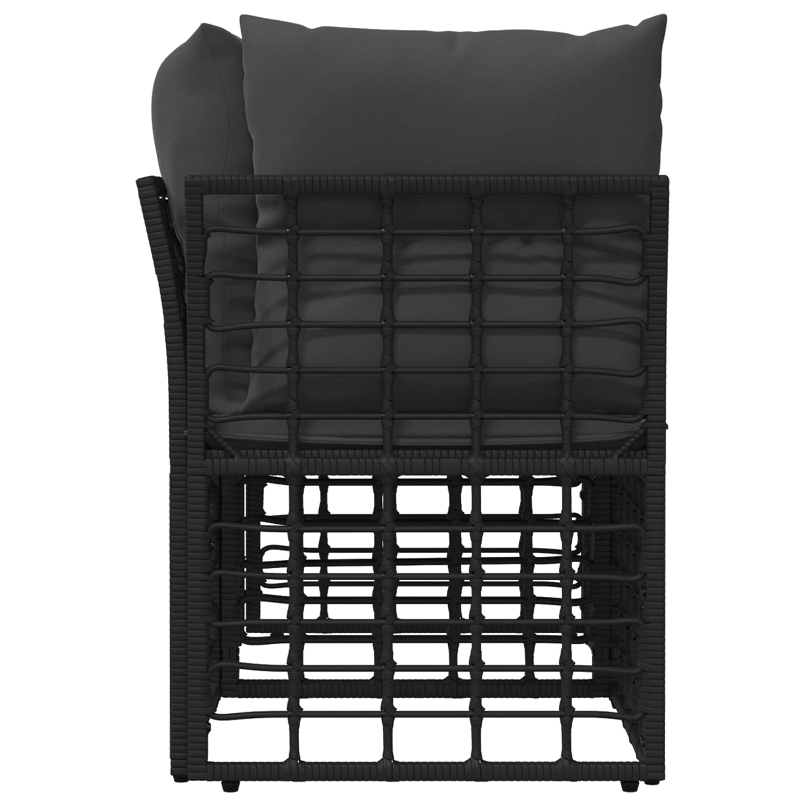 vidaXL Buiten loveseat 2 pcs Zwart en Donkergrijs poly rattan