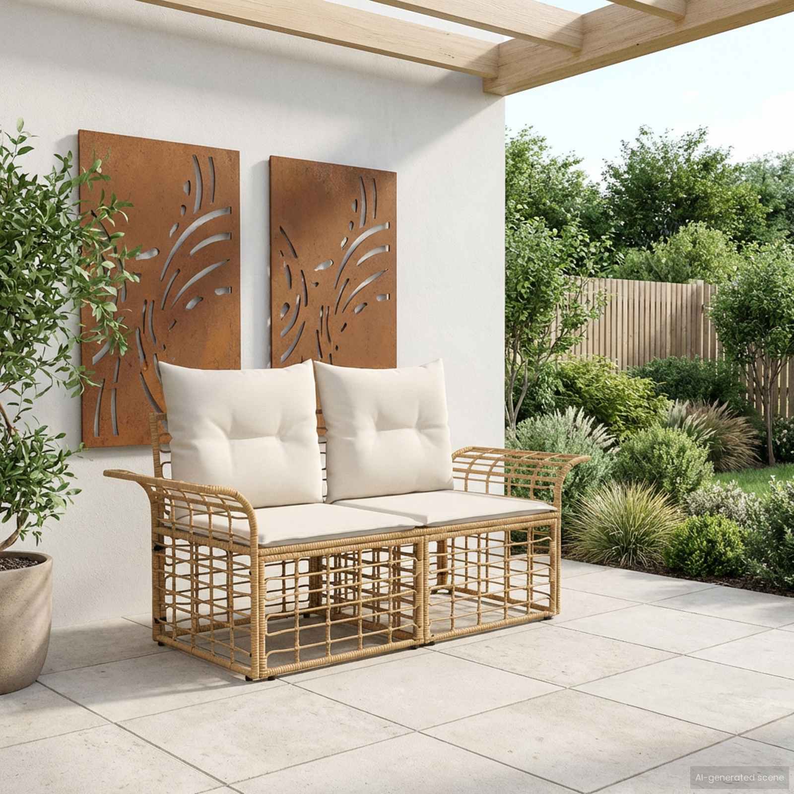 vidaXL Buiten loveseat 2 pcs Zwart en Donkergrijs poly rattan