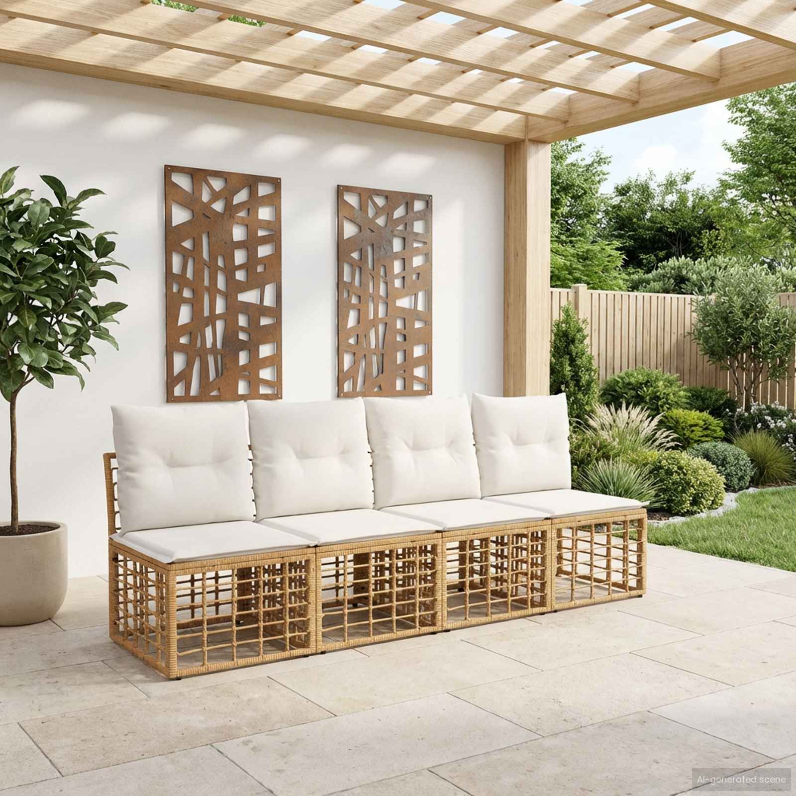 vidaXL Modulaire Outdoor Hoek Sofa Eenheid Zwart poly rattan