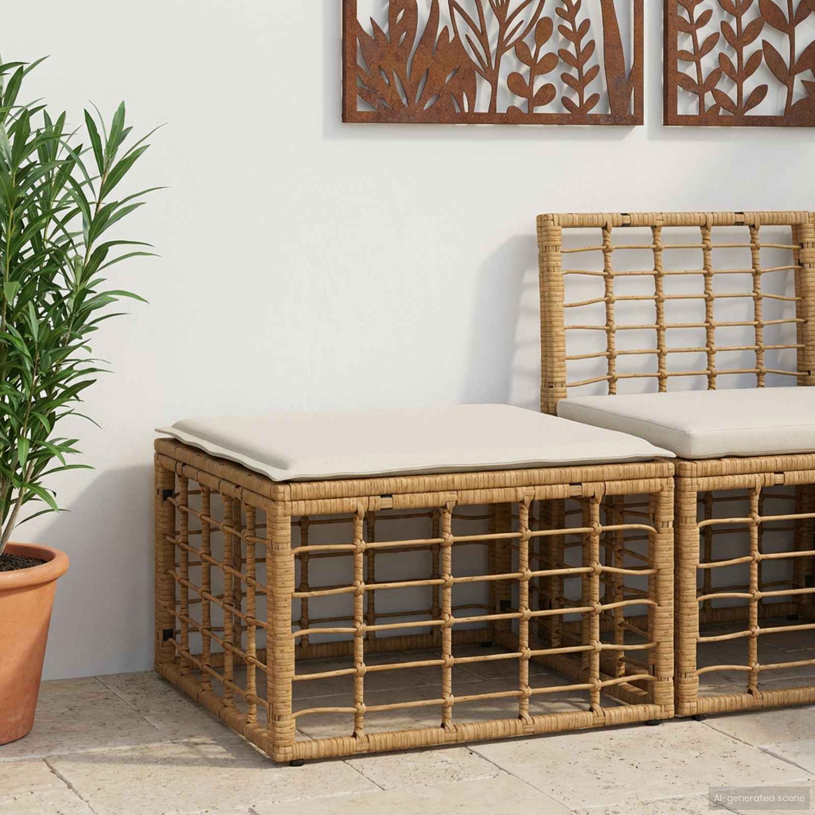 vidaXL Modulaire Outdoor Hoek Sofa Eenheid Zwart poly rattan