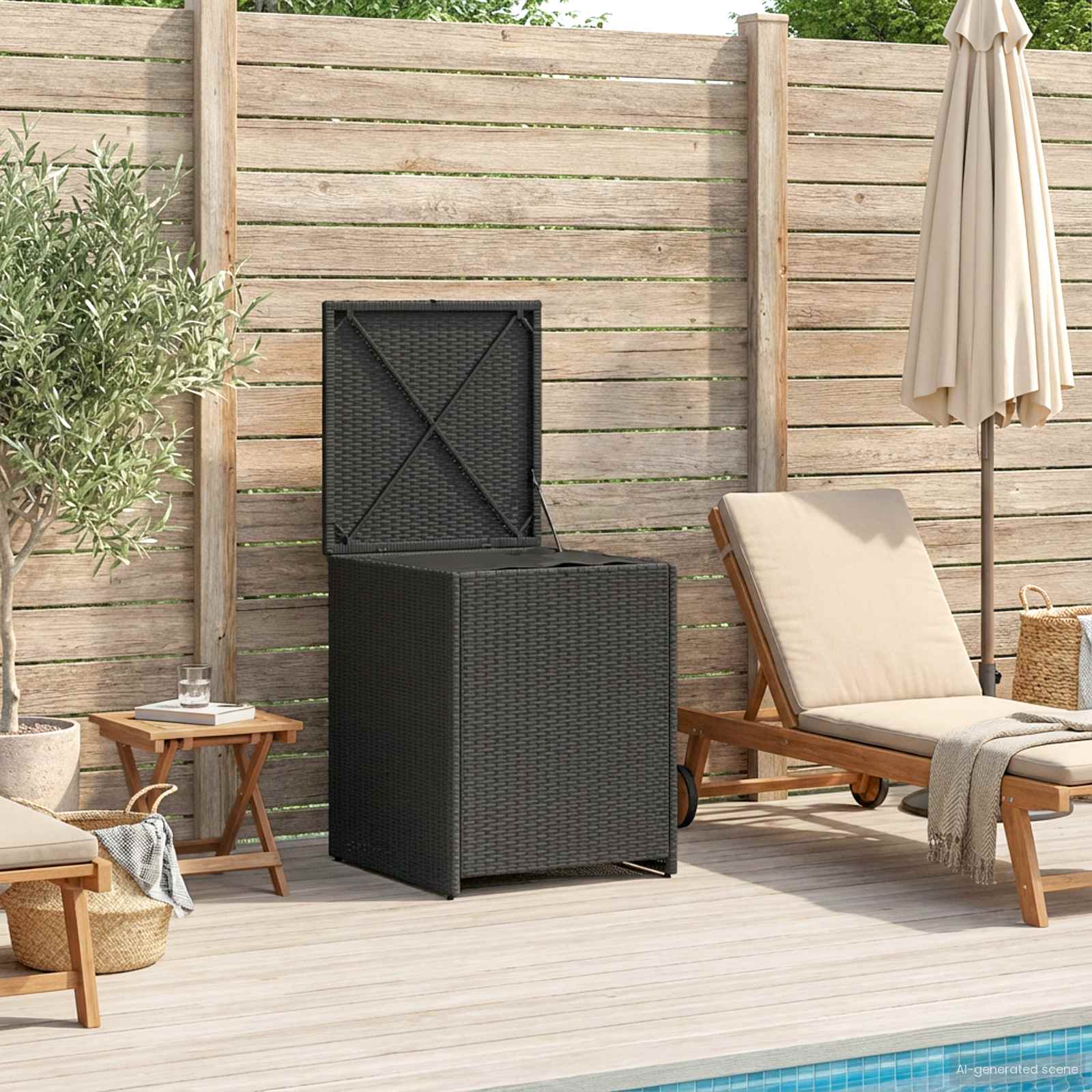 vidaXL Kussenbox 55 x 55 x 69 cm staal