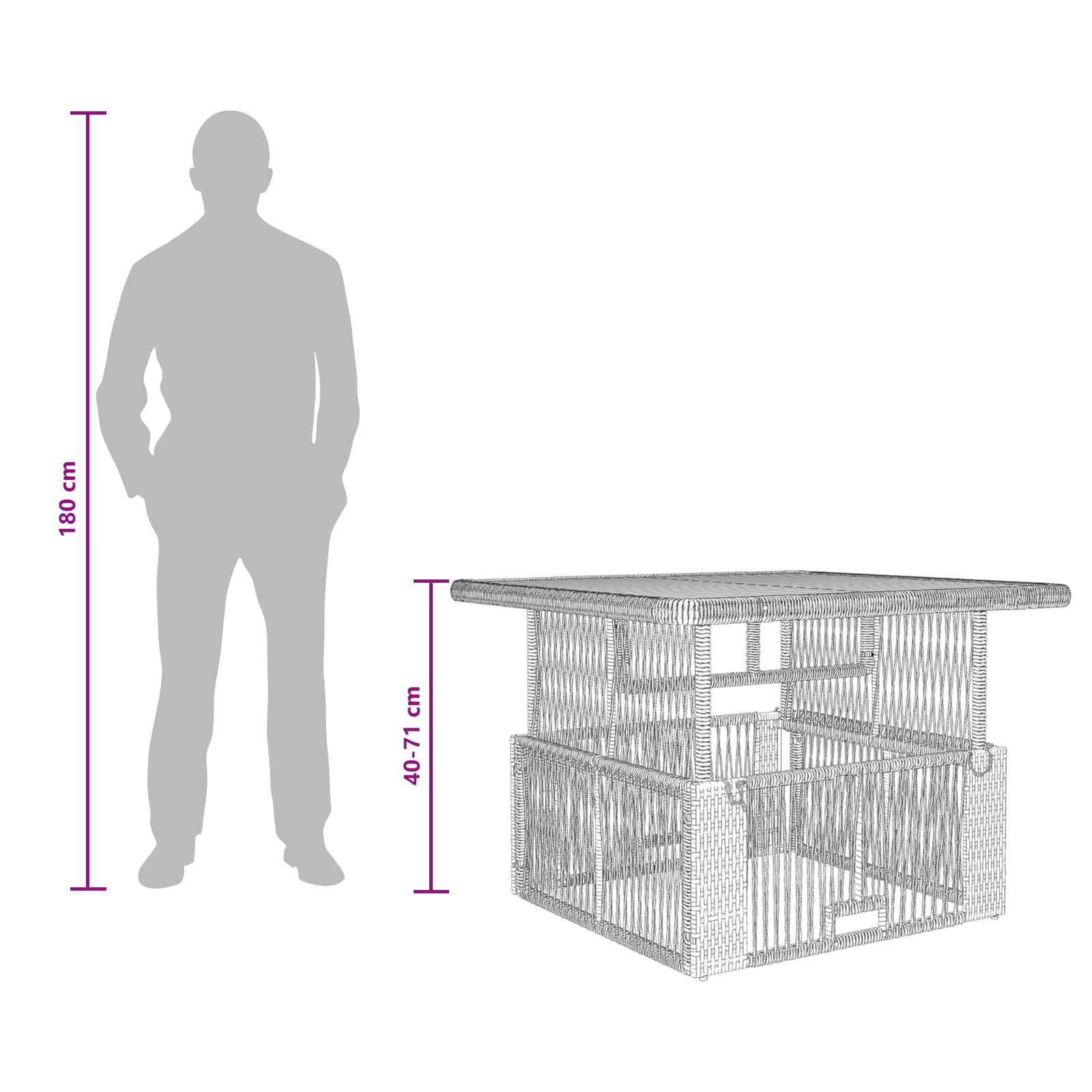 vidaXL Tuin eettafelset 3 pcs Grijs en Donkergrijs poly rattan
