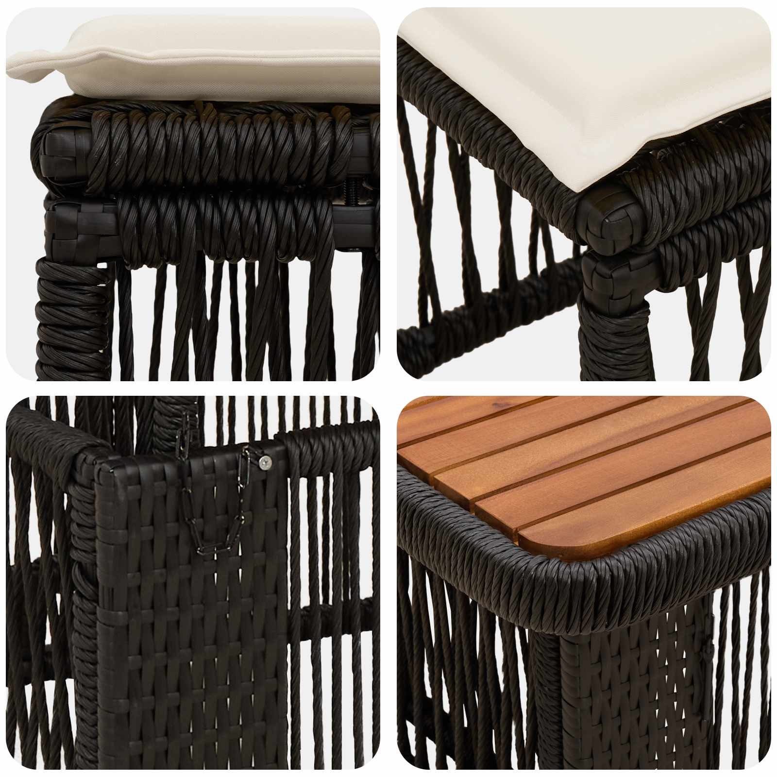 vidaXL Tuin eettafelset 3 pcs Grijs en Donkergrijs poly rattan