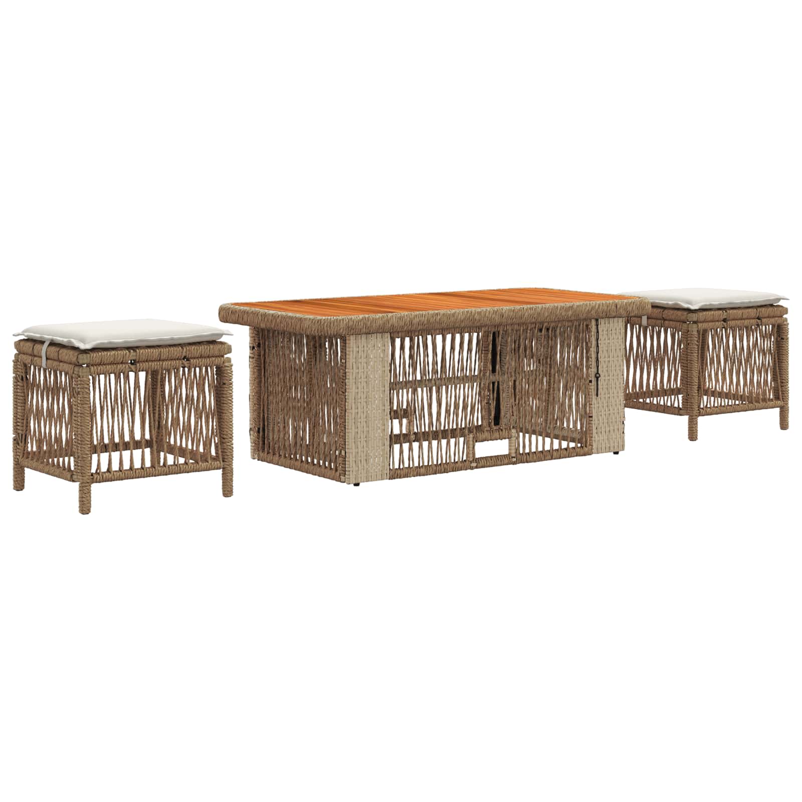 vidaXL Tuin eettafelset 3 pcs Grijs en Donkergrijs poly rattan